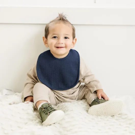 SLOSH Bavoirs Bébé Naissance Bebe Nouveau Né Coton Doux Absorbant Respirent Nourrissons Unisex Garçons Filles Bleu