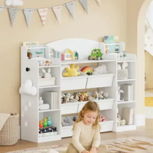 Test Hzuaneri Bibavecliothèque enfants : gros rangement compact pour une chambre un peu en bazar