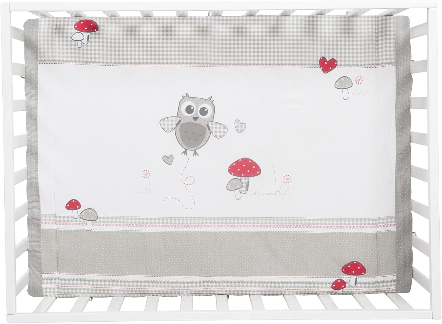 Parc Bébé Rectangulaire en Bois 75 x 100 Adam & Eule + Tapis de Parc Bébé et Roues avec Freins - Base Ajustable en Hauteur - Blanc Blanc / Adam & Eule