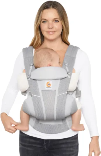 Porte-Bébé Ergobaby Omni Breeze pour nouveau-nés, de la naissance à 20,4 kg, porte-bébé ergonomique 4 positions en Mesh SoftFlex™ pour portage ventral, sur le côté et dans le dos (Pearl Grey) Omni Breeze Pearl Grey