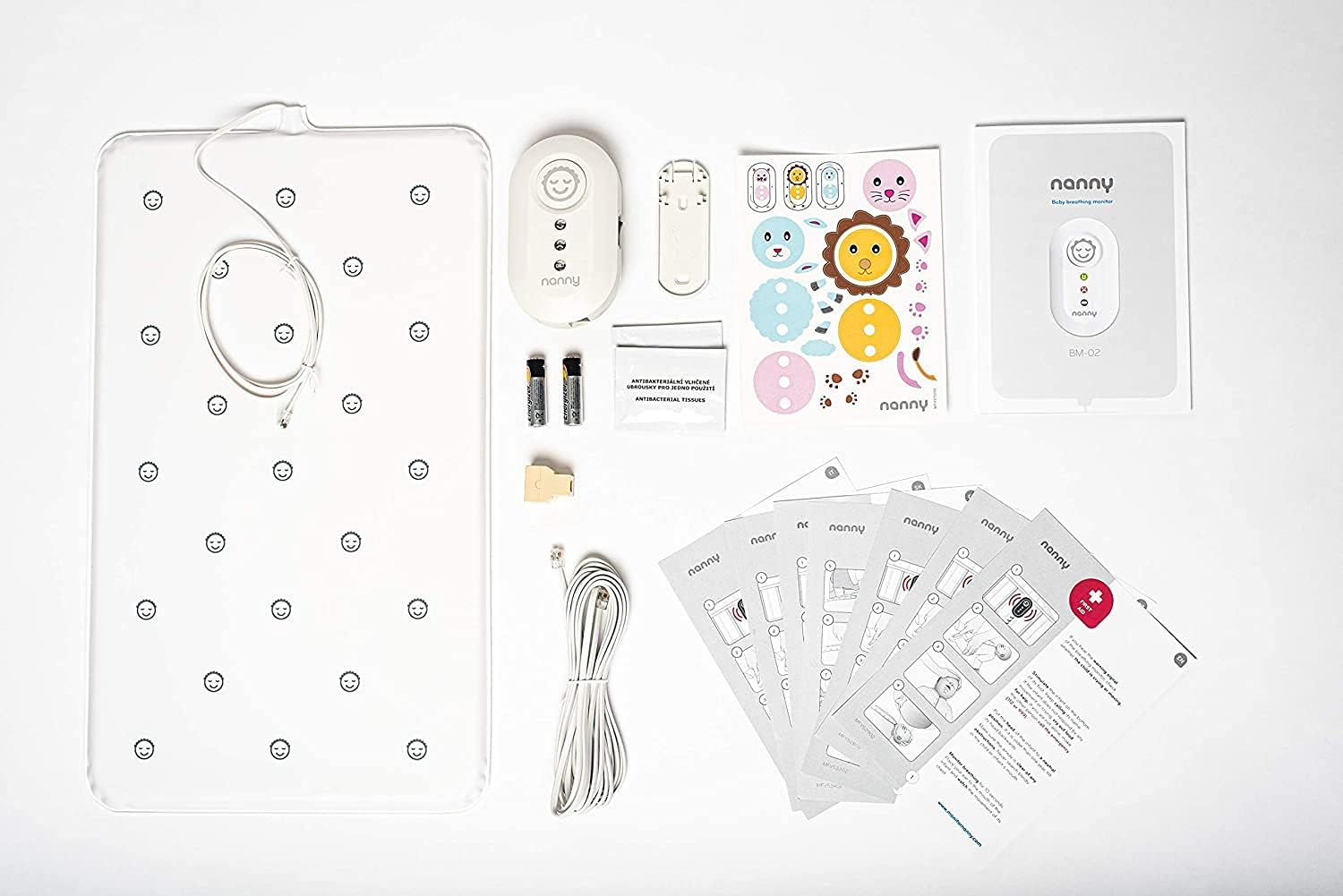 Nanny Moniteur BM-02 Babyphone - Moniteur respiratoire pour bébés avec 1x tapis à capteurs - Surveillez la respiration de votre enfant - Made in the EU 1 Unité (Lot de 1)