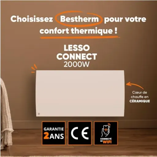 Test Bestherm LESSO CONNECT 2000W : le radiateur Wi-Fi qui fait le job sans prise de tête
