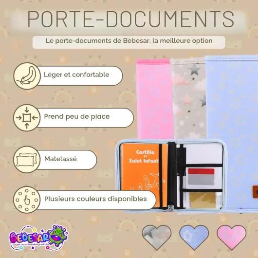 Protège Carnet de Santé Bébé Imperméable - Pochette Carnet de Santé - Cadeau Parfait pour Nouveau-né (Beige)