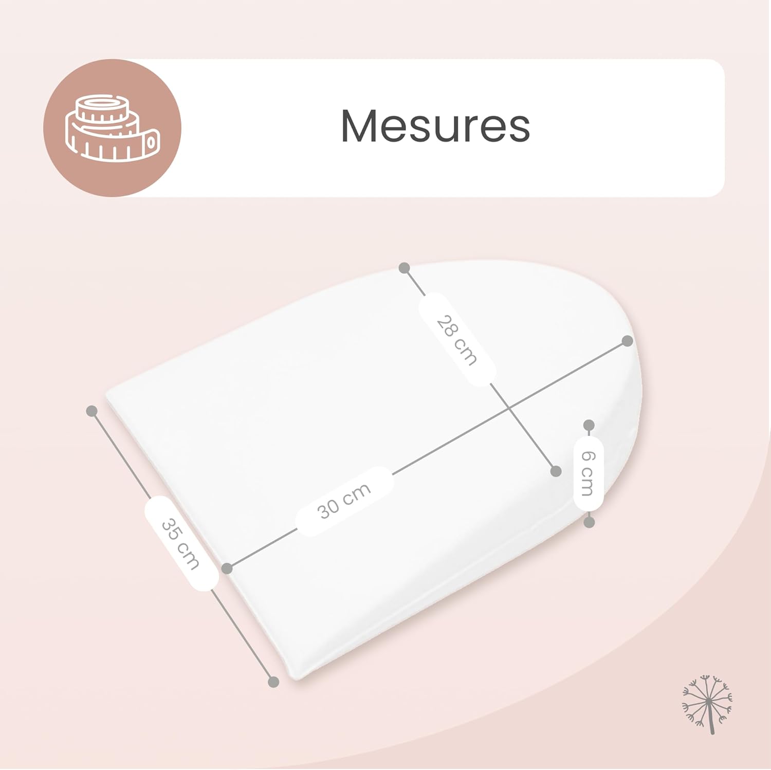 Oreiller Anti Reflux - Coussin Incliné pour Éviter Les Reflux et Les Coliques dans Le Lit ou Le Berceau - Coussin Ergonomique Imperméable - Forme Semi-Circulaire 35x28x6cm 35x28x6 cm