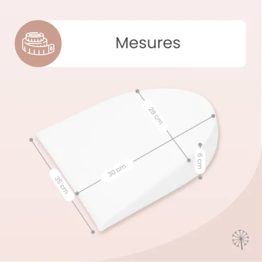 Oreiller Anti Reflux - Coussin Incliné pour Éviter Les Reflux et Les Coliques dans Le Lit ou Le Berceau - Coussin Ergonomique Imperméable - Forme Semi-Circulaire 35x28x6cm 35x28x6 cm