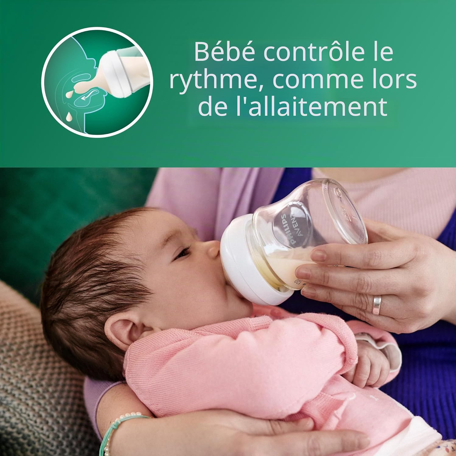 Philips Avent SCD858/01 Coffret cadeau en verre naturel pour nouveau-né avec tétons à réponse naturelle, 3 x 118 ml (débit lent, débit 2) et 2 x 237 ml (débit moyen, débit 3), 2 x manchons en silicone