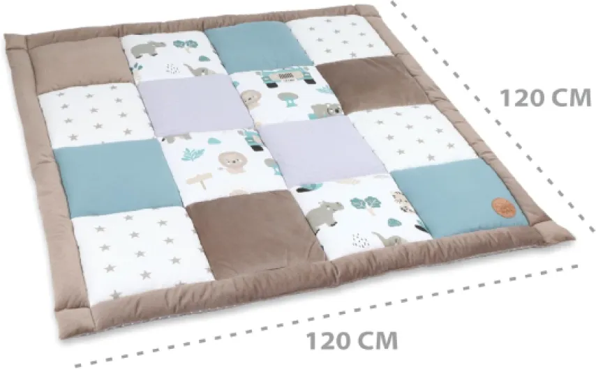 Tapis de Jeux Bebe Chambre - Matelas de Sol pour eveil au de Parc Tapis en Coton et Epais pour bébé et Enfants pour d'eveil Oeko-Tex Afrique Patchwork Afrique Patchwork 120 x 120 cm