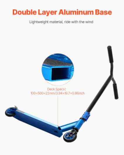 Trottinette Freestyle pour Enfants de 9 à 11 Ans, Adolescents, Adultes, Trottinette acrobatique garçons et Filles, Plateau en Aluminium léger à Double Couche, pour intermédiaires et débutants