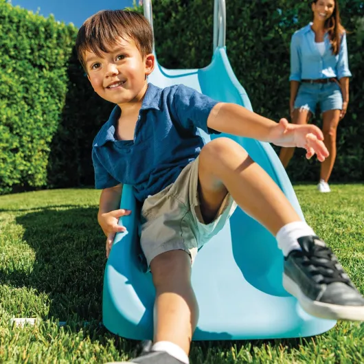 44106 - Toboggan sur Pieds Longueur 196CM Bleu Clair 2 Marches