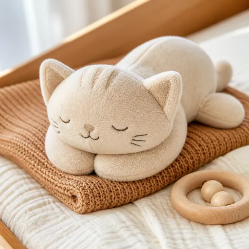 Peluche chat apaisante : le compagnon félin idéal pour l’éveil et le confort de bébé